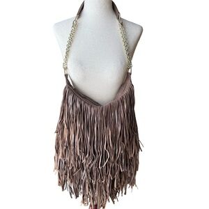 Monserat De Lucca Bochoa Fringe Bag Taupe Brown Anthropologie
